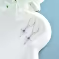 TOUPOP Sterling Silver Birthstone Infinity Cross Dangle Drop Earrings-0-4