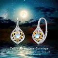 wholesale 925 Sterling Silver Celtic Moonstone & Gold Plated Irish Knot Drop Earrings for Women - Hypoallergenic Leverbacks  Set-0-5