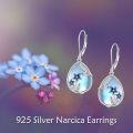 wholesale 925 Sterling Silver Moonstone Flower Earrings for Women-0-4