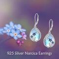 wholesale 925 Sterling Silver Moonstone Flower Earrings for Women-0-4
