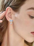 wholesale 925 Sterling Silver Axolotl Stud Earrings for Women - Blue Enamel Accents-0-3