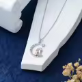 TOUPOP Silver Moon Necklace For Sister-0-4