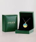 wholesale 18K Gold Plated Sterling Silver Synthetic Blue Turquoise Zodiac Necklace for Women-0-11