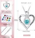 wholesale 925 Sterling Silver December Birthstone Infinity Heart Pendant Necklace with 5A Cubic Zirconia for Women-0-1