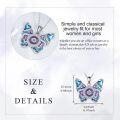 wholesale 925 Sterling Silver Blue & Purple Enamel Butterfly Pendant Necklace for Women-0-2