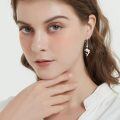 wholesale 925 Silver Dolphin Opal Drop Earrings For Women White Gold Plated-0-4