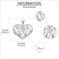 wholesale 925 Sterling Silver Heart-Shaped Daisies and Leaves Pendant Necklace with Chain-0-2