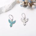 wholesale 925 Sterling Silver Turquoise Phoenix Drop Earrings-0-2