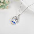wholesale 925 Sterling Silver Opal Lighthouse Wave Pendant Necklace for Women and Girls-0-2