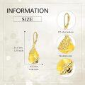 wholesale 925 Sterling Silver Honeycomb Bee Drop Earrings with Citrine Gemstone and Gold Plated Accents-0-4
