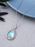 wholesale 925 Sterling Silver Tree Of Life Heart-shaped Pendant With Couple Motif And Blue Gradient Background-0-4