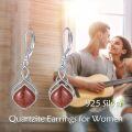 wholesale 925 Sterling Silver Drop Earrings Blue Moonstone Celtic Knot Platinum Plated For Women-0-23
