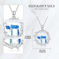wholesale 925 Sterling Silver Blue Opal Chai Pendant Necklace for Women Jewish  Israel-0-2