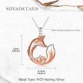 wholesale 925 Sterling Silver Rose Gold & White Fox Heart Pendant Necklace for Women-0-3