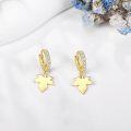 wholesale Gold 925 Sterling Silver Maple Leaf Sagittarius Huggie Hoop Earrings Constellation Jewelry-0-2