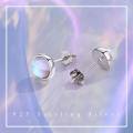 wholesale 925 Sterling Silver Round Rainbow Moonstone Stud Earrings For Women-0-3
