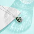 wholesale 925 Sterling Silver Green Stone Teardrop Pendant with Phoenix Design - Mothers Day Gift for Her-0-3