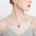 wholesale 925 Sterling Silver Saint Michael Abalone Shell Angel Wings Pendant Necklace-0-4