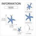 wholesale 925 Sterling Silver Blue Crystal Starfish Pendant Necklace Ocean Beach s for Women-0-4