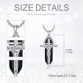 wholesale 925 Sterling Silver Black Onyx Triangle Jesus Christ Crucifix Pendant Necklaces for Men & Women - Religious Jewelry with Chain (24)-0-4