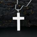 wholesale 925 Sterling Silver Square Cross Pendant  - Mens Womens Christian Religious -0-1