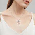 wholesale 925 Sterling Silver Rose Gold Moonstone Horse Pendant Necklace for Equestrian Enthusiasts-0-5