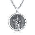 wholesale 925 Sterling Silver Saint Jude Protect Us Religious Medal Pendant Necklace for Men & Women-0-0