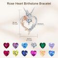 wholesale TOUPOP April Birthstone Necklace 925 Sterling Silver Rose Heart Diamond Necklace Heart Butterfly Pendant Necklace Jewelry Anniversary Birthday Christmas Gifts For Women Her Wife Girlfriend Mom -0-4