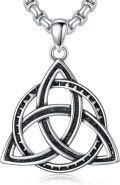 wholesale 925 Sterling Silver Celtic Knot Triquetra Pendant Necklace  Norse Viking  for Women Men-0-0