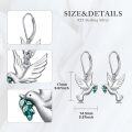 wholesale 925 Sterling Silver Dove with Olive Branch Drop Earrings Leverback s for Women-0-3