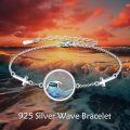 wholesale 925 Sterling Silver Abalone Shell Wave & Cross Charm Bracelet Christian Faith s for Women/Mom-0-1