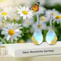 wholesale 925 Sterling Silver Blue Moonstone Flower Drop Earrings Wholesale-0-3