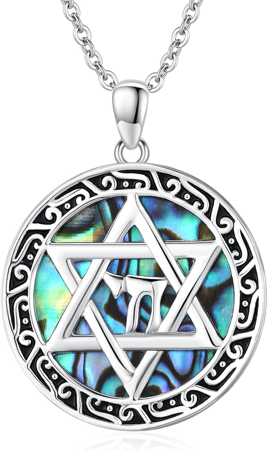 Sterling Silver Star of David Pendant Necklace Jewelry Gift-0-0