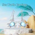 wholesale 925 Sterling Silver Moonstone Sea Turtle Dangle Earrings-0-4