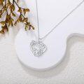 wholesale 925 Sterling Silver Heart-Shaped Hummingbird Pendant with Cubic Zirconias and Flowers Necklaces for Women-0-2