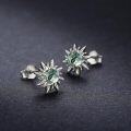 wholesale 925 Sterling Silver Green Agate Moon & Sun Stud Earrings Celestial s for Women Girls-0-1