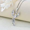 wholesale 925 Sterling Silver Phoenix Bird Pendant Necklace for Women-0-2