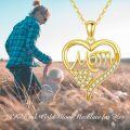 wholesale 14K Gold Mother and Child Heart Pendant Necklace for Mom Women Wife Grandmother 18 Inches Chain-0-1