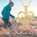 wholesale 14k Mom Heart Pendant Necklace With Cubic Zirconia-0-1