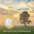 wholesale 14K Gold White Opal Tree Of Life Pendant Necklaces For Women s-0-5
