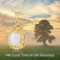 wholesale 14K Gold White Opal Tree Of Life Pendant Necklaces For Women s-0-5