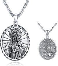 wholesale 925 Sterling Silver Virgin Mary Pendant Necklace  for Men & Women-I01-Virgin Mary-I01-Virgin Mary