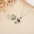 wholesale 925 Sterling Silver Heart-Shaped Photo Locket Pendant Necklace - Christmas Gifts for Women-0-2