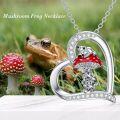 wholesale 925 Sterling Silver Red Mushroom Frog Heart-Shaped Pendant Necklace for Women Girls Gifts-0-4