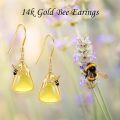 wholesale 14K Gold Yellow Triangle Honeycomb Bee Drop Dangle Earrings - Valentines Day Gifts for Her-0-4