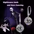 TOUPOP Sterling Silver Crystal Jack Skellington Nightmare Before Christmas Drop Earrings-0-1