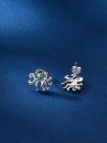 wholesale 925 Sterling Silver Octopus Abalone Shell Stud Earrings Sea Life  for Her-0-3