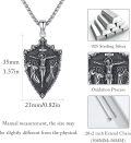 wholesale 925 Sterling Silver INRI Crucifix Cross Jesus Christ Angel Knights Templar Armor Pendant Necklace for Men-0-5