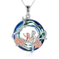 TOUPOP Sterling Silver Rose Flower Necklace Mothers Day Christmas Gifts-0-0