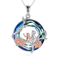 TOUPOP Sterling Silver Rose Flower Necklace Mothers Day Christmas Gifts-undefined